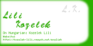 lili kozelek business card